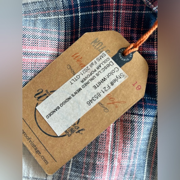 WP100 men’s shirt by Waterproof unlined men’s indigo banded - Picture 2 of 4